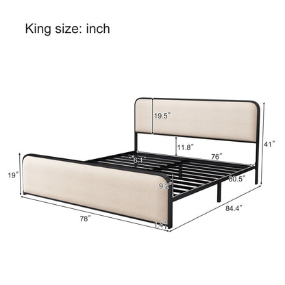 Modern Curved Upholstered Headboard and Footboard