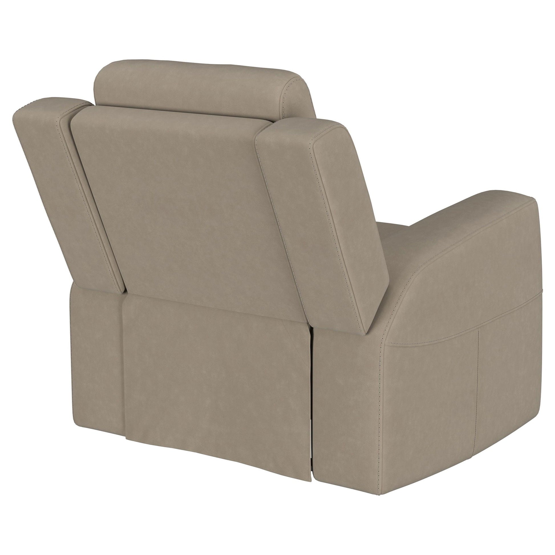 Slater taupe upholstered recliner chair with manual recline and padded arms by HouseOfZazla on Tampa Home & Garden Store