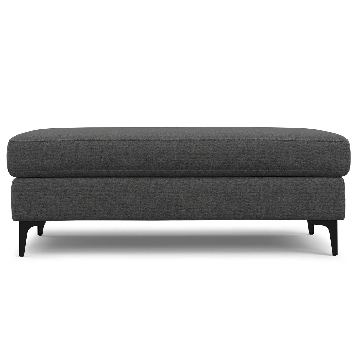 Ava Ottoman in dark gray fabric with metal legs by Unique Piece Furniture on Tampa Home & Garden Store