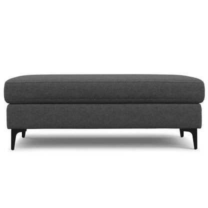 Ava Ottoman in dark gray fabric with metal legs by Unique Piece Furniture on Tampa Home & Garden Store