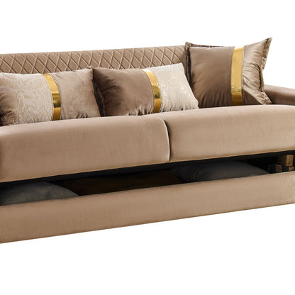 Lisa Modern Sofa With Gold Steel Legs and Foam