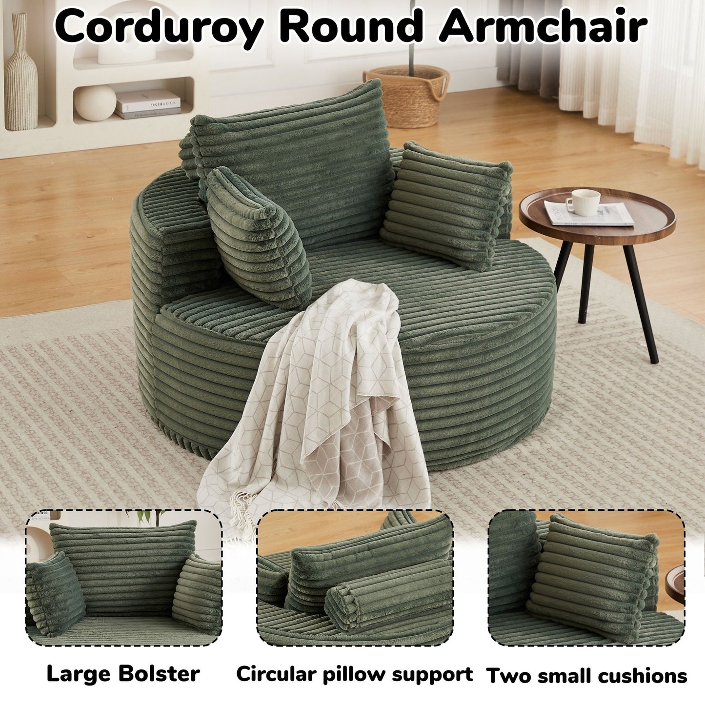 Modern single sofa with a backrest pillow