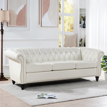 Rolled Arm Chesterfield Three Seater Sofa