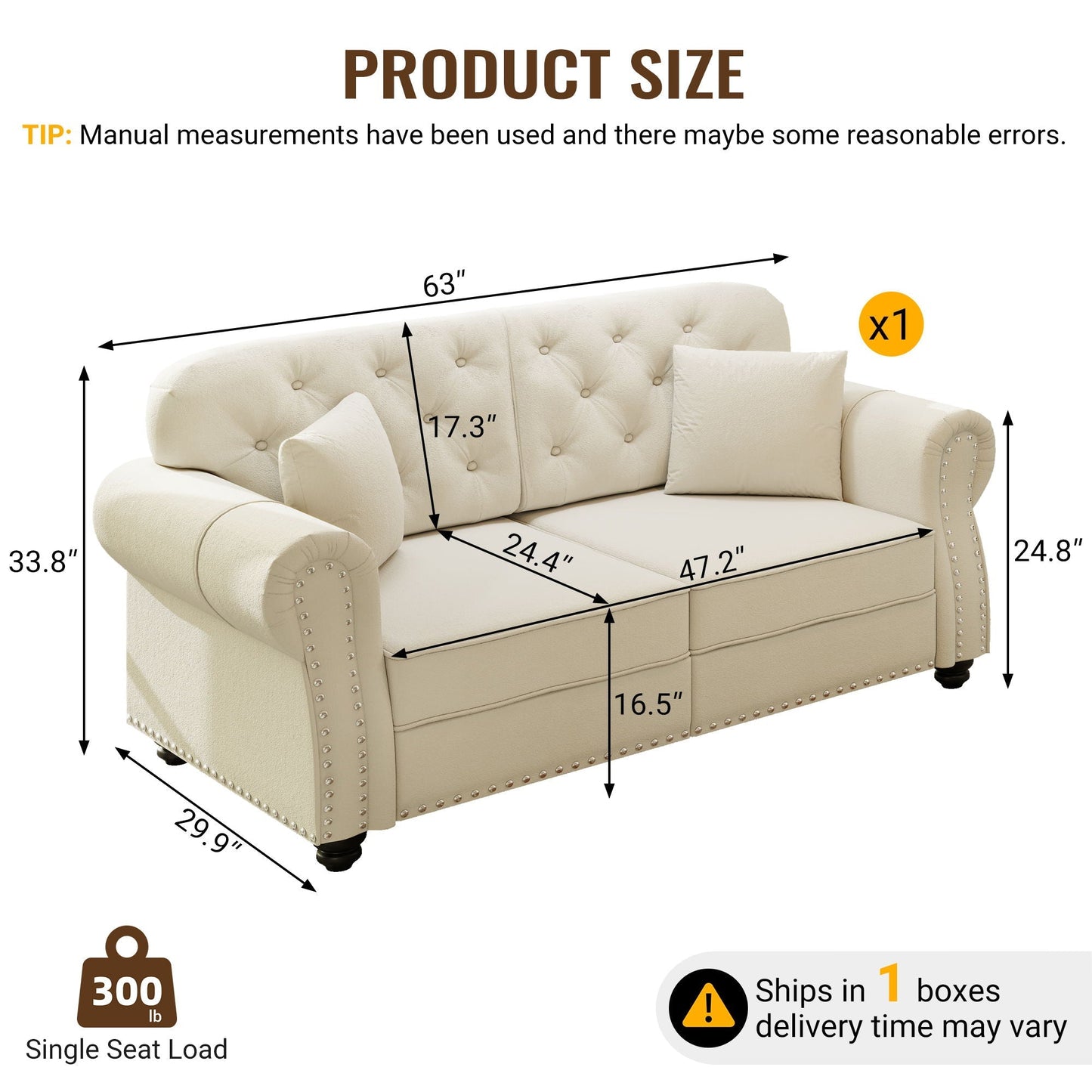 Plush Upholstered Chesterfield Sofa and Nailhead