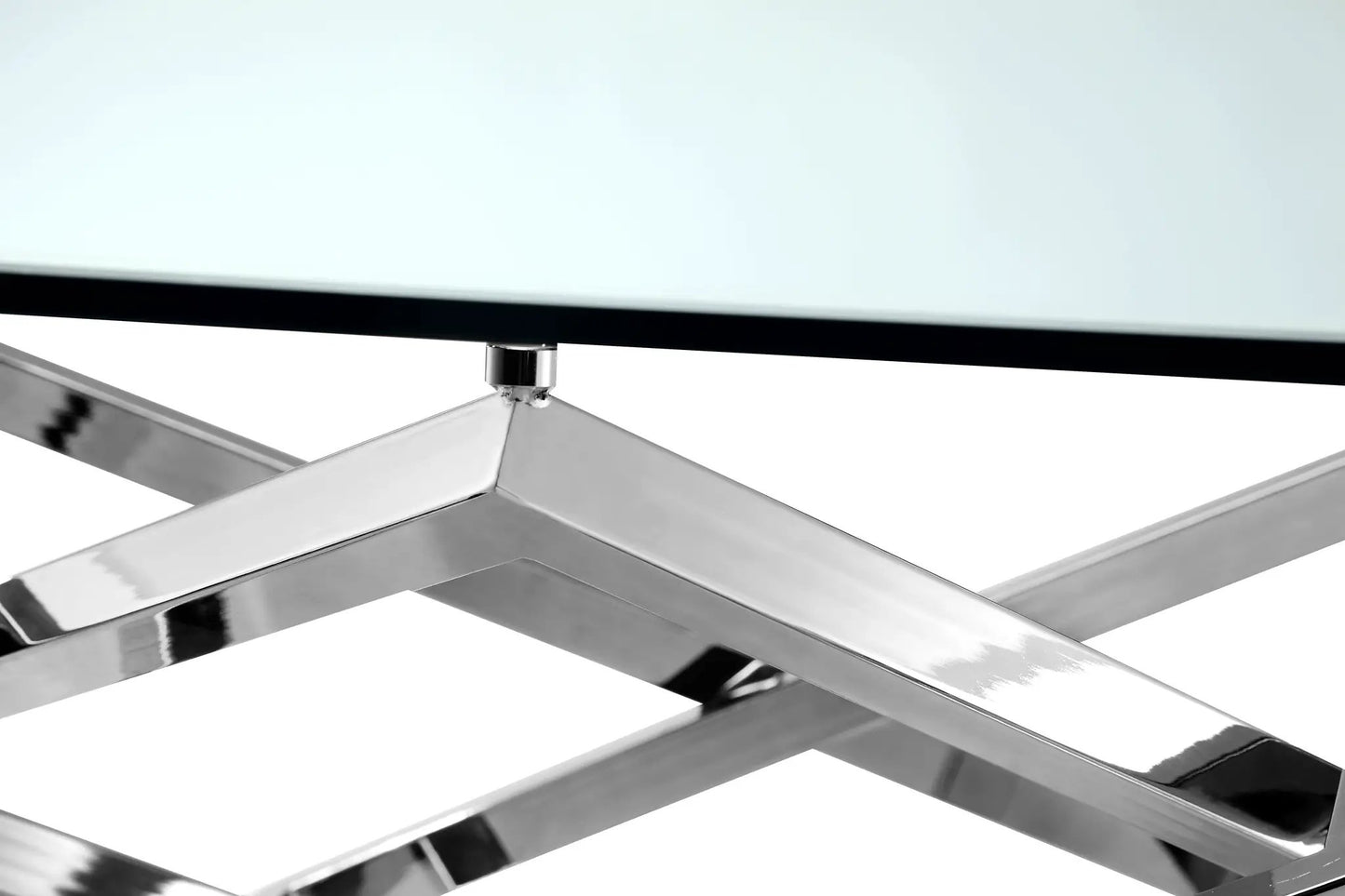 Lenox Square rectangular chrome sofa table with glass top and chrome frame on Tampa Home & Garden Store