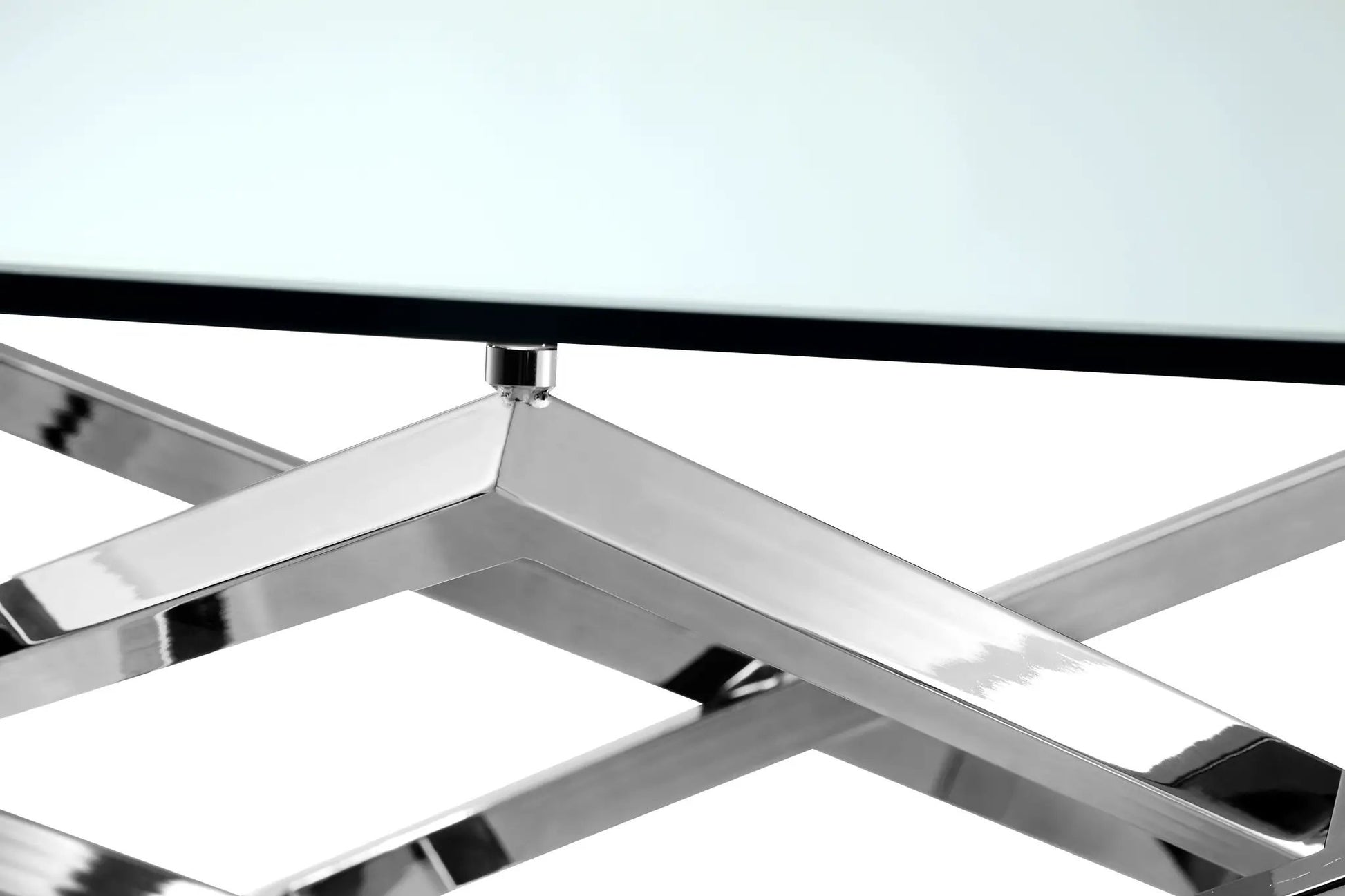 Lenox Square rectangular chrome sofa table with glass top and chrome frame on Tampa Home & Garden Store