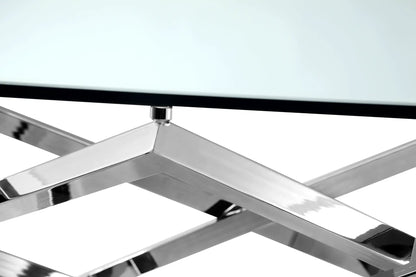 Lenox Square rectangular chrome sofa table with glass top and chrome frame on Tampa Home & Garden Store