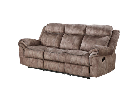 Zubaida Two-Tone Recliner Sofa with USB Port and Drop-Down Table, brown upholstery on Tampa Home & Garden Store
