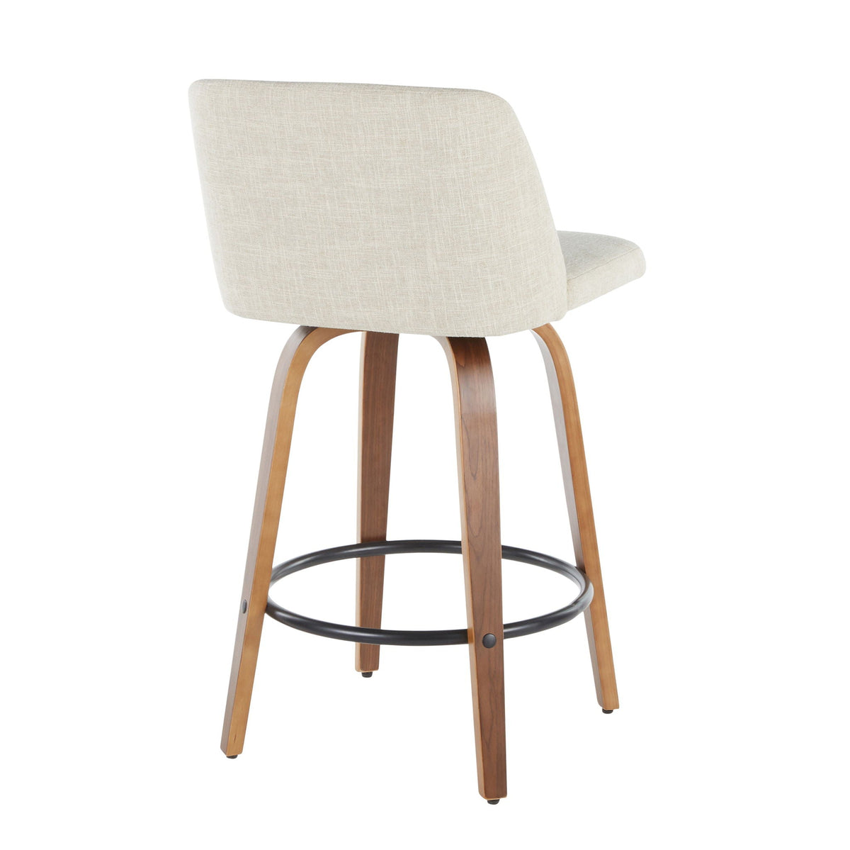 Mid-Century counter stool with beige padded seat and wood legs HouseOfZazla on Tampa Home & Garden Store