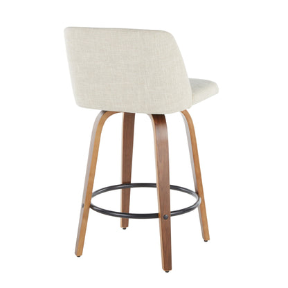Mid-Century counter stool with beige padded seat and wood legs HouseOfZazla on Tampa Home & Garden Store