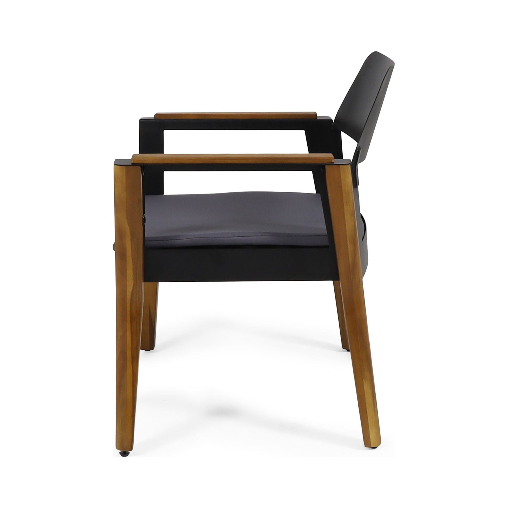 Soho outdoor club chairs set of 2 with teak frame and black cushions by HouseOfZazla on Tampa Home & Garden Store