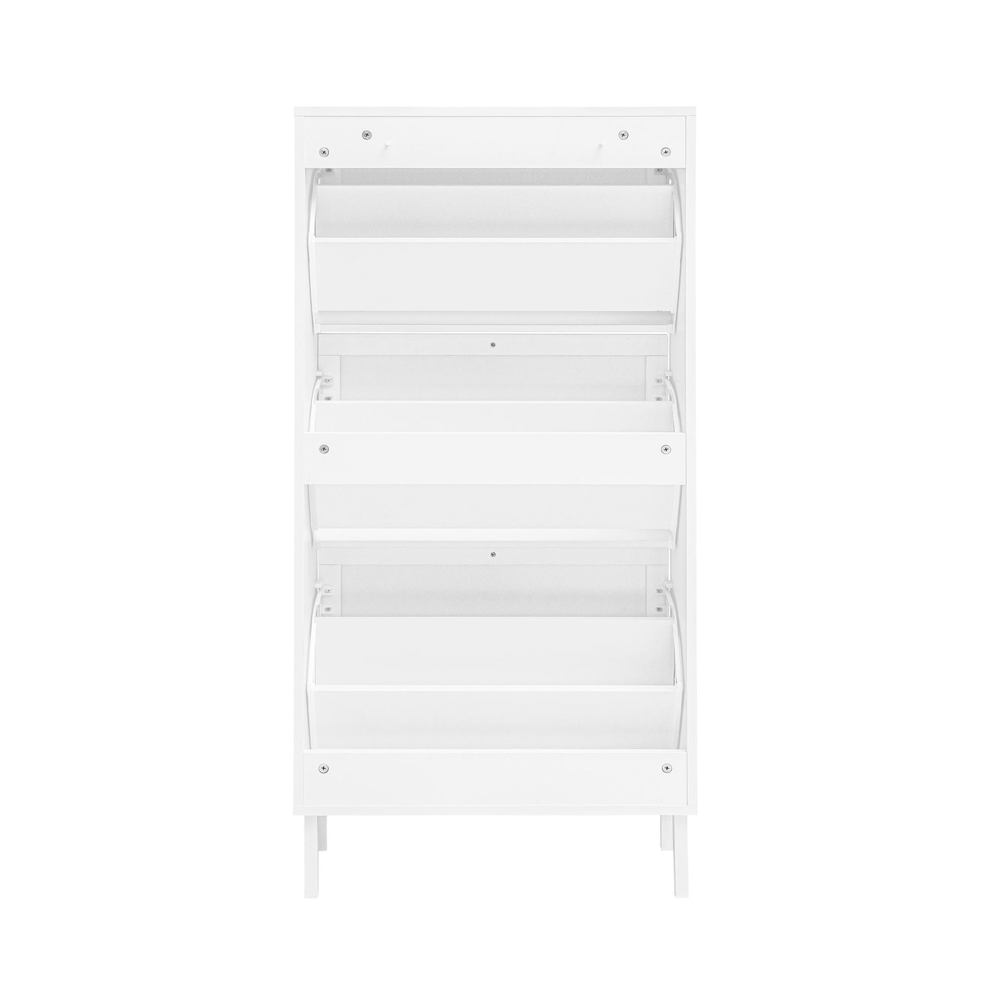 Shoe rack cabinet Modern Rattan 3-Door white entryway organizer by HouseOfZazla on Tampa Home & Garden Store