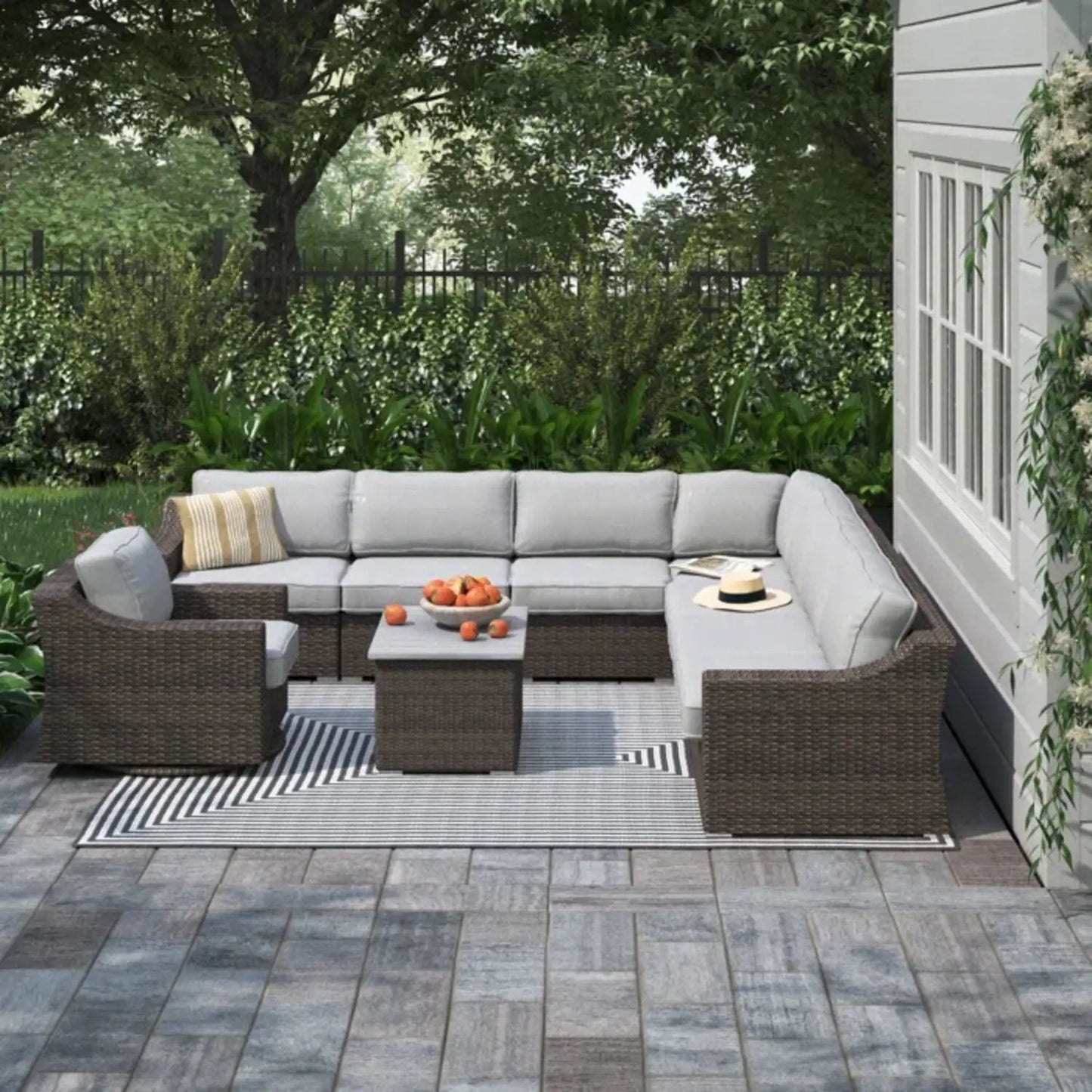 Outdoor Sofa Seating Group with Cushions