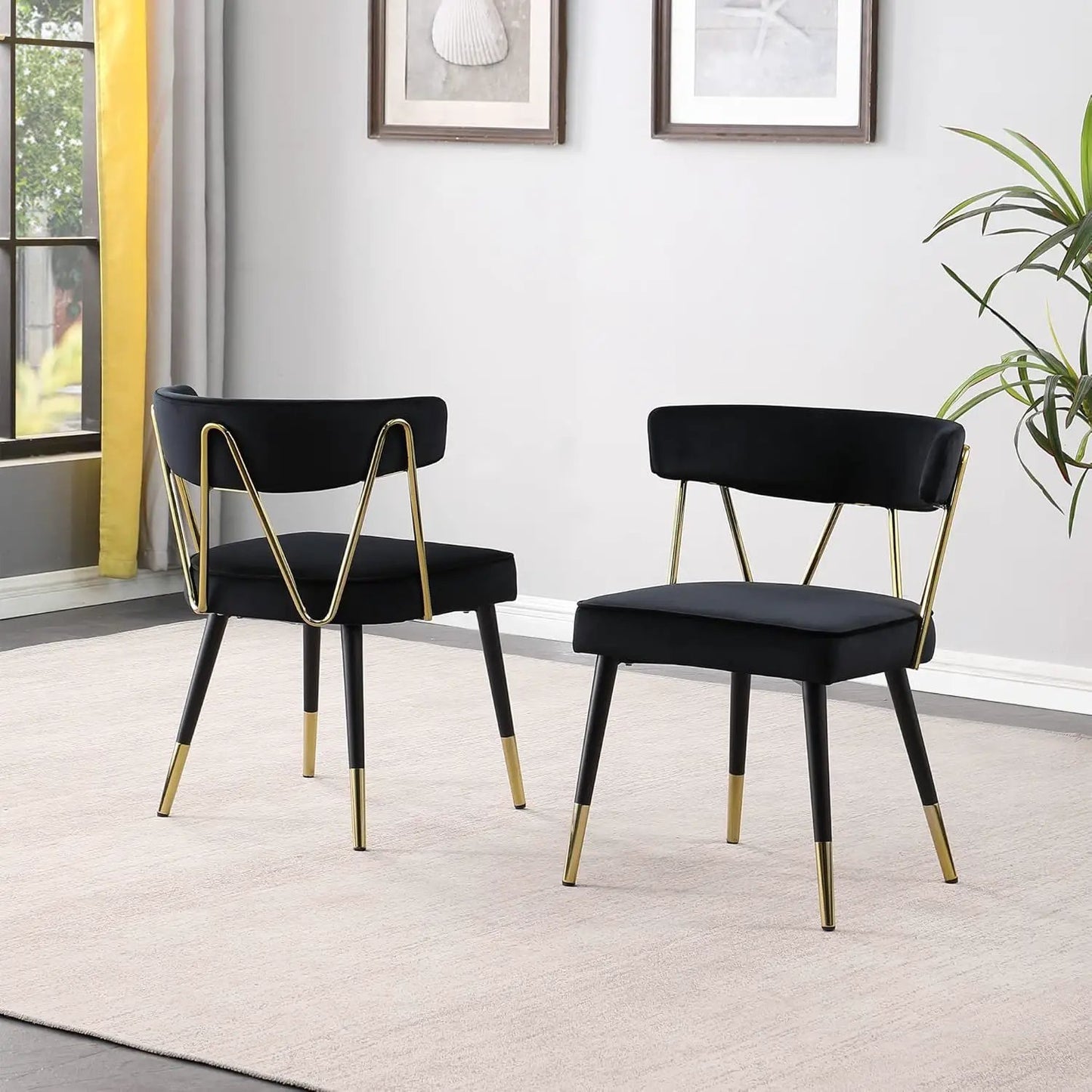 Glam Dining Chairs Set of Two Modern Luxury