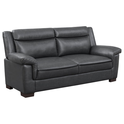 Contemporary Gray Sofa with Leatherette Finish