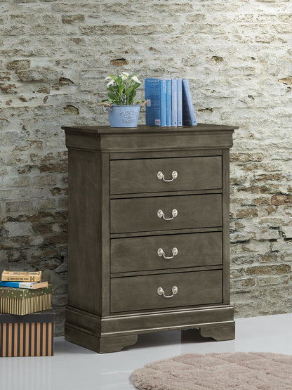 Traditional Style Storage Chest with 4 Drawers in dark gray finish, HouseOfZazla accent chest on Tampa Home & Garden Store
