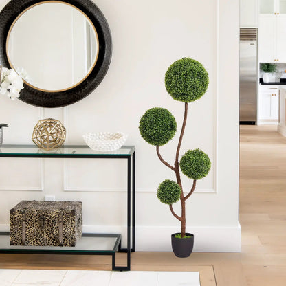 Artificial boxwood topiary tree triple ball shapes with green foliage, 150 cm tall, Unique Piece Furniture on Tampa Home & Garden Store