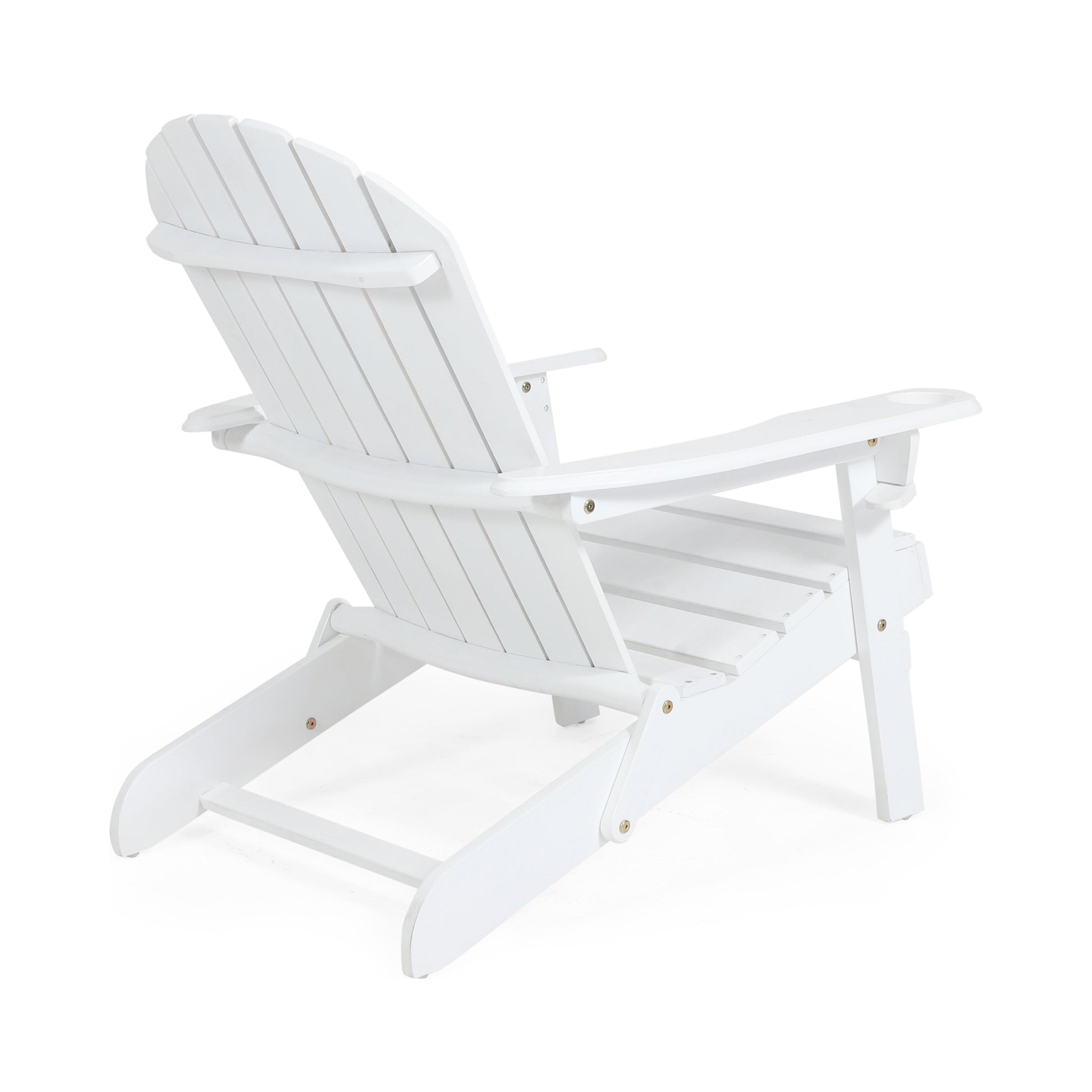 Zenithia outdoor foldable Adirondack chair with 2 cup holders in white on Tampa Home & Garden Store
