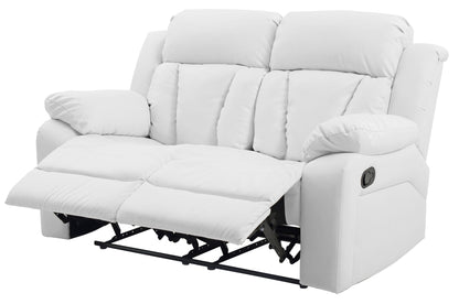 Cozy padded reclining loveseat white upholstery with plush cushions and extended recline on Tampa Home & Garden Store