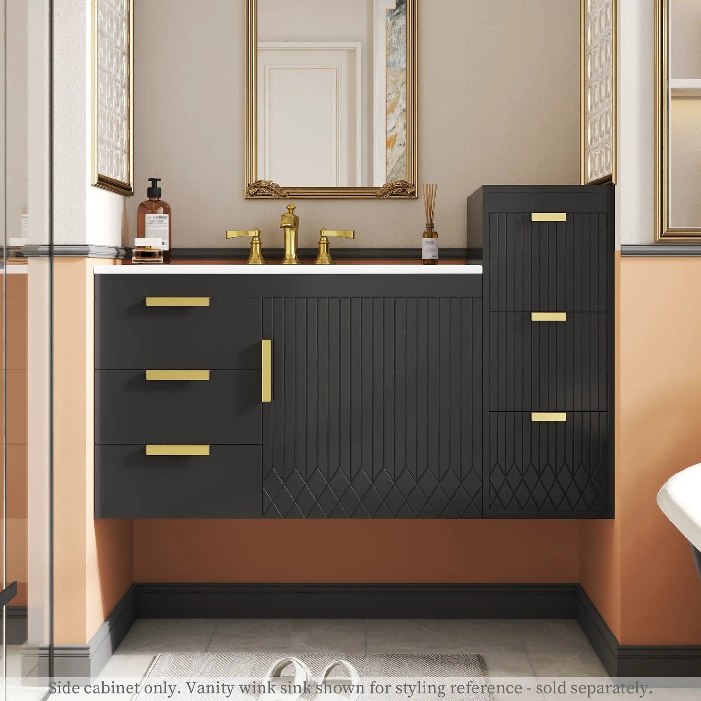 Modern Wall Mounted Floating Cabinet with Drawers