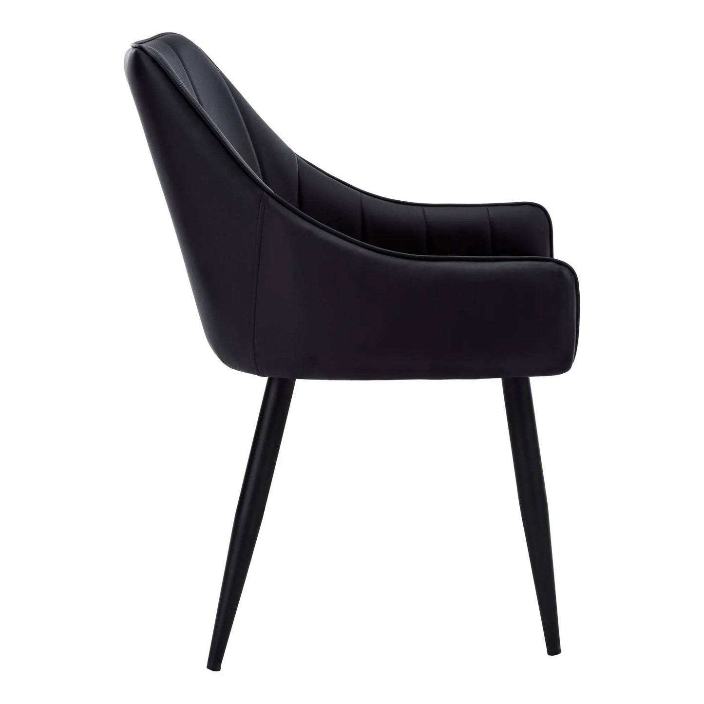 Upholstered Side Dining Chair Set of 2 in black faux leather by Unique Piece Furniture on Tampa Home & Garden Store