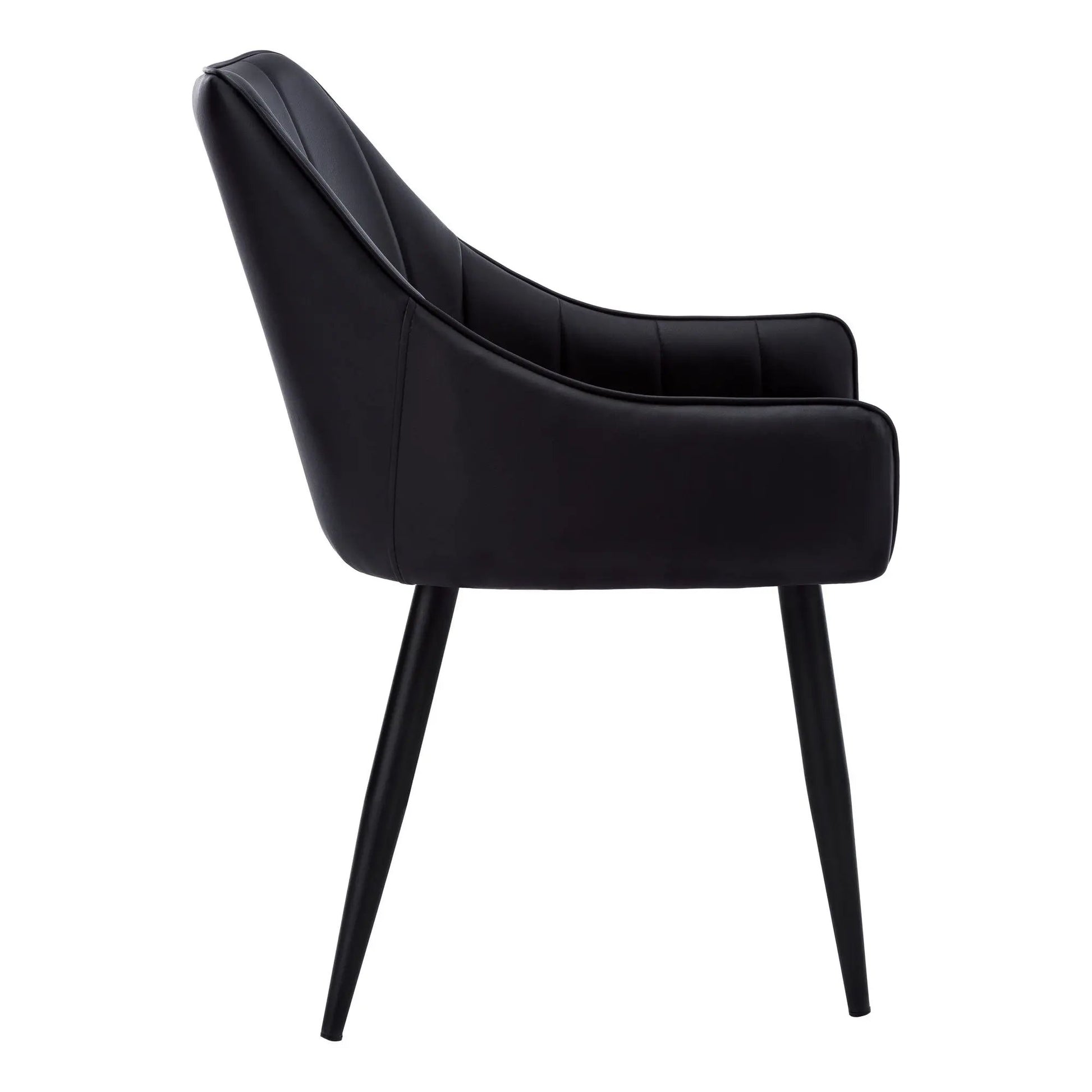 Upholstered Side Dining Chair Set of 2 in black faux leather by Unique Piece Furniture on Tampa Home & Garden Store