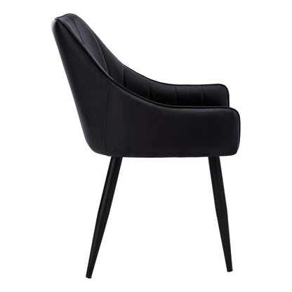 Upholstered Side Dining Chair Set of 2 in black faux leather by Unique Piece Furniture on Tampa Home & Garden Store