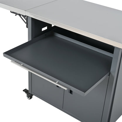 Foldable Outdoor Prep Cart and Storage Shelf