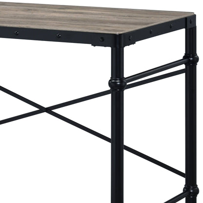 Oklarth Rustic Writing Desk black metal frame with oak tabletop on Tampa Home & Garden Store