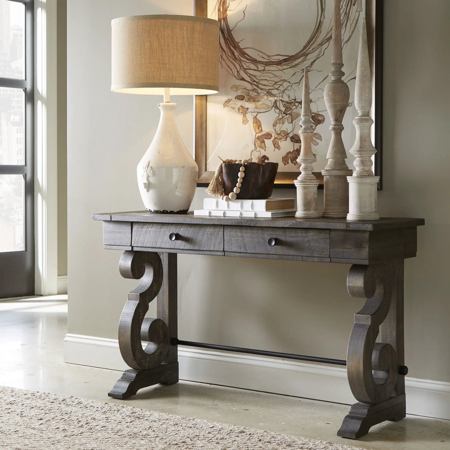 Bellamy Rectangular Table in Peppercorn Finish