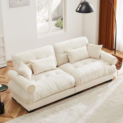 Large Modern Sofa With Cloud Comfort And Pillows
