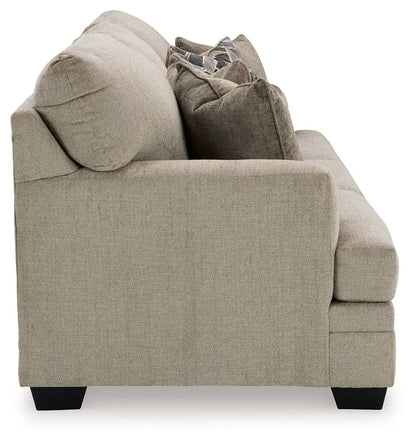 Stonemeade beige fabric sofa from a 3-piece living room set with plush back cushions on Tampa Home & Garden Store