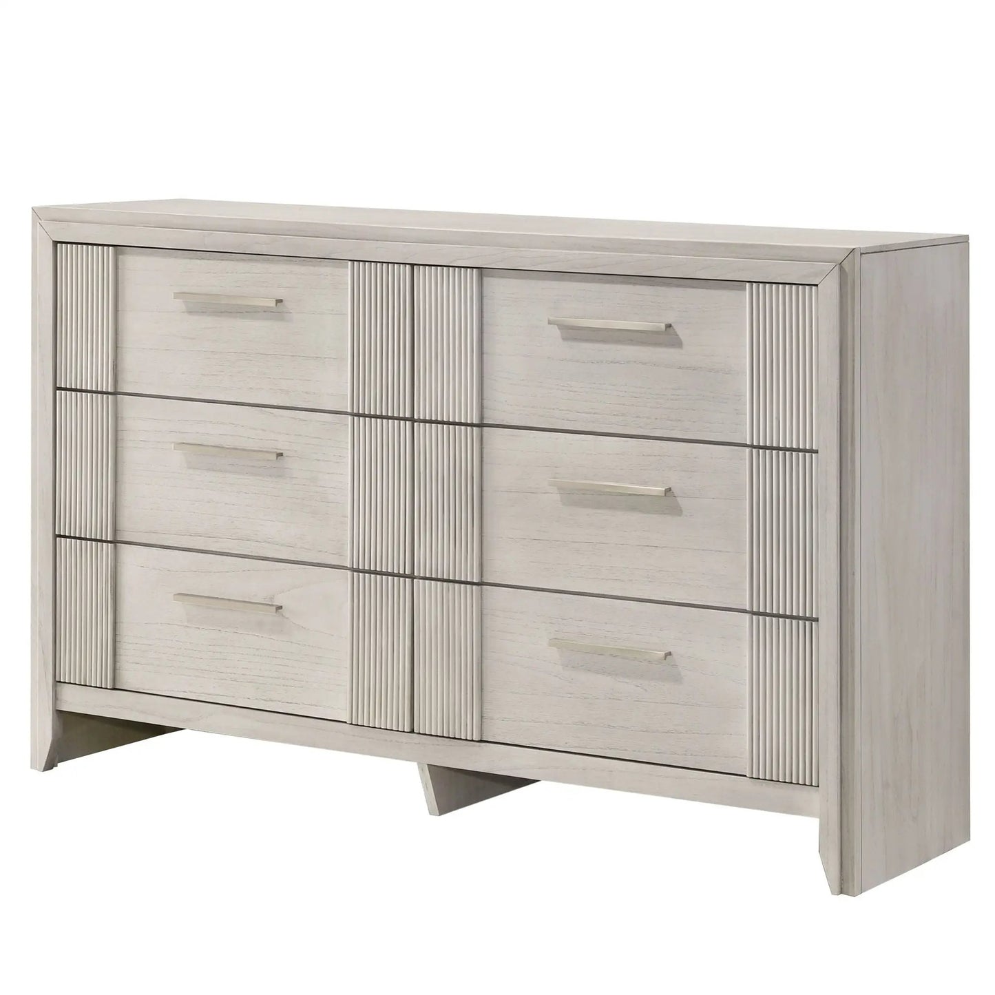 Six Drawer Storage Dresser Mist White Finish