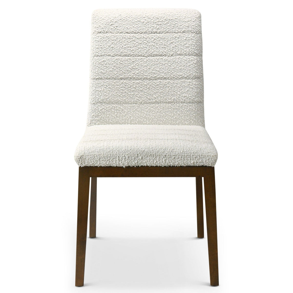 HouseOfZazla modern dining chair with cream boucle upholstery and solid wood base on Tampa Home & Garden Store