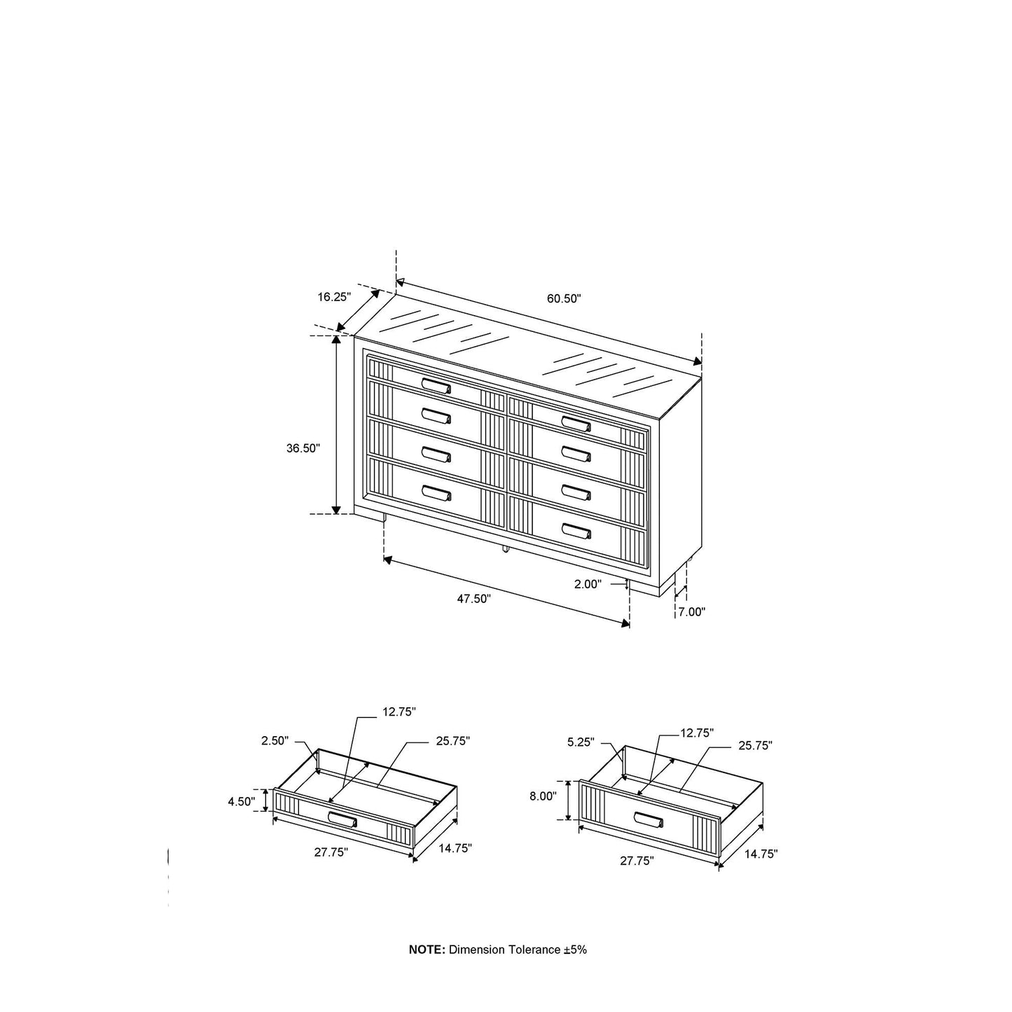 Isaiah 5 Piece Bedroom Set by HouseOfZazla with TV lift LED fireplace on Tampa Home & Garden Store