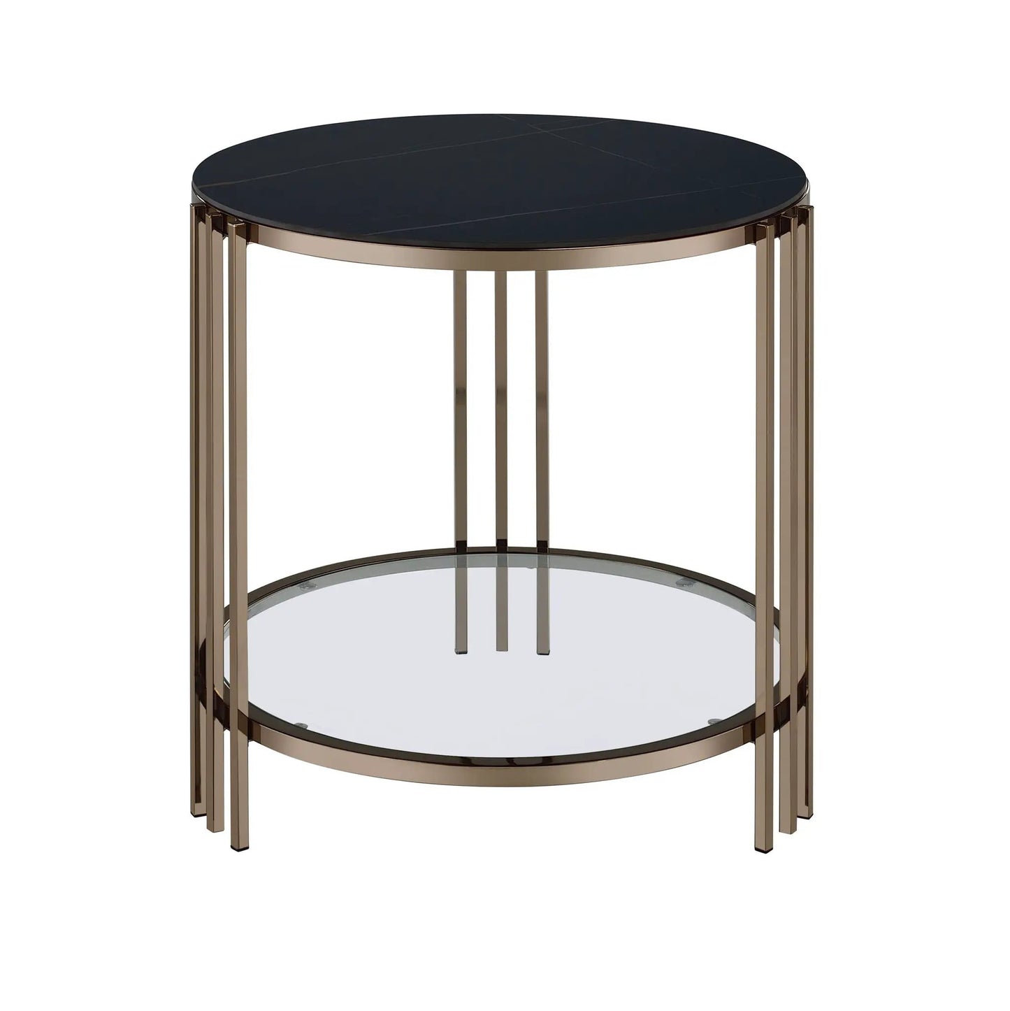 Abisha Sintered Stone Round Table and Frame