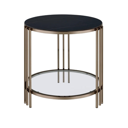 Abisha Sintered Stone Round Table and Frame