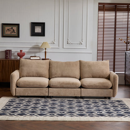 Modern 3 Piece Sectional Sofa with Wood Frame in beige fabric on Tampa Home & Garden Store