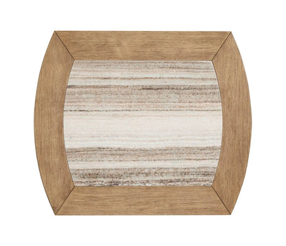 Bradford rectangular end table; oak frame with light textured center panel on Tampa Home & Garden Store