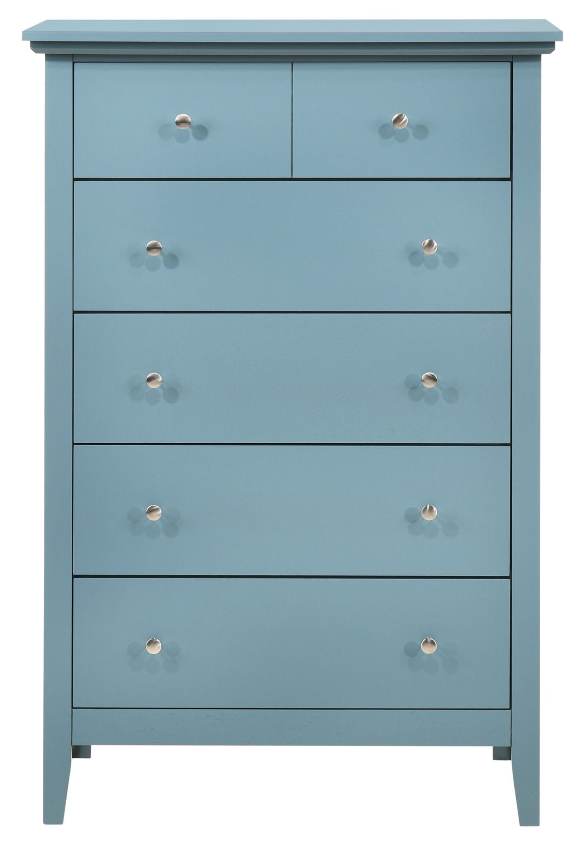Accent chest in blue with real wood veneer and nickel hardware by HouseOfZazla on Tampa Home & Garden Store