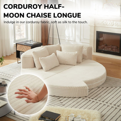 Semi Circular 2 in 1 Sofa Bed with Neck Pillow