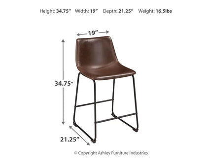 Centiar Upholstered Barstool Set of Two Dining