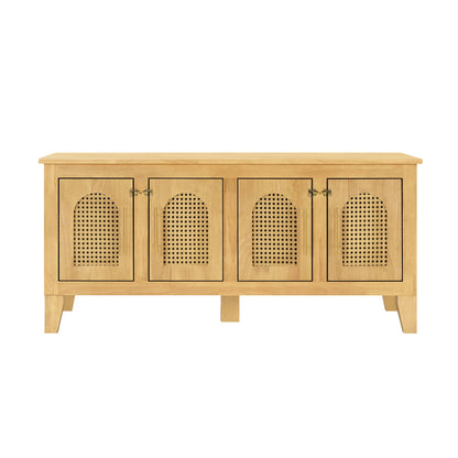 Lars Indoor Rattan Decorated Rubber Wood Dog Crate Cabinet by HouseOfZazla cane-woven doors on Tampa Home & Garden Store