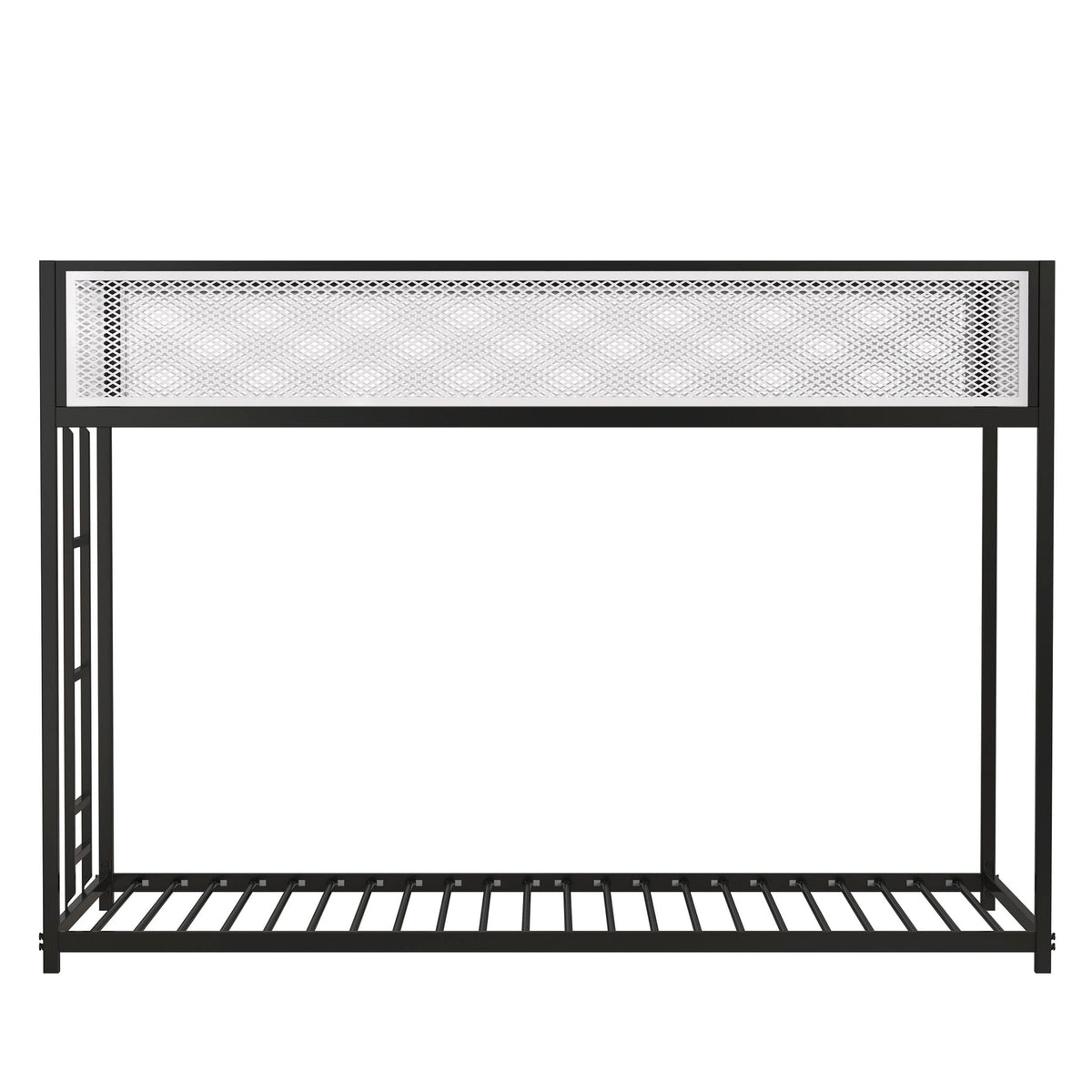 Adam bunk guard rail in black metal with silver mesh panel by HouseOfZazla bunk beds on Tampa Home & Garden Store