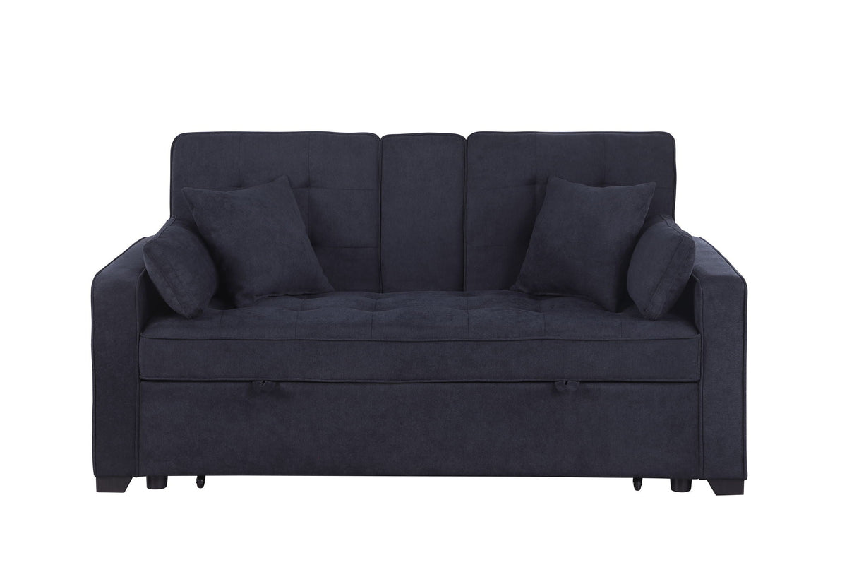 Convertible Sleeper Loveseat with Cup Holder in dark gray upholstery by HouseOfZazla on Tampa Home & Garden Store