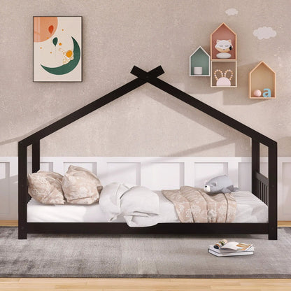 Playhouse Design Bed with Cozy Roof for Kids