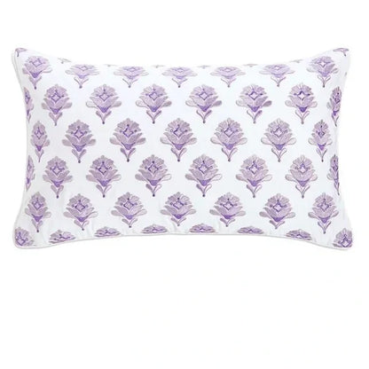 Sky Misty Eucalyptus decorative pillow Vanessa Jane 14x24 white with eucalyptus leaf print on Tampa Home & Garden Store