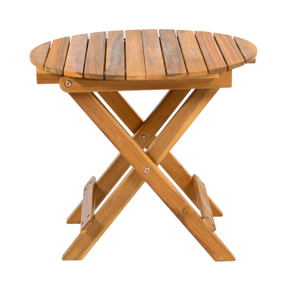Patio table foldable natural acacia wood slatted top for outdoor set HouseOfZazla on Tampa Home & Garden Store