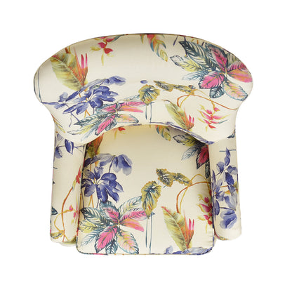 Paradise Upholstered Arm Chair with off-white cotton floral print by HouseOfZazla on Tampa Home & Garden Store
