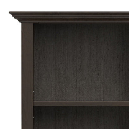 Amherst Wooden Bookcase with Adjustable Shelves, dark brown wood, crown top by HouseOfZazla on Tampa Home & Garden Store